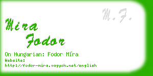mira fodor business card