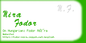 mira fodor business card
